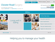 Tablet Screenshot of cloisterroadsurgery.co.uk